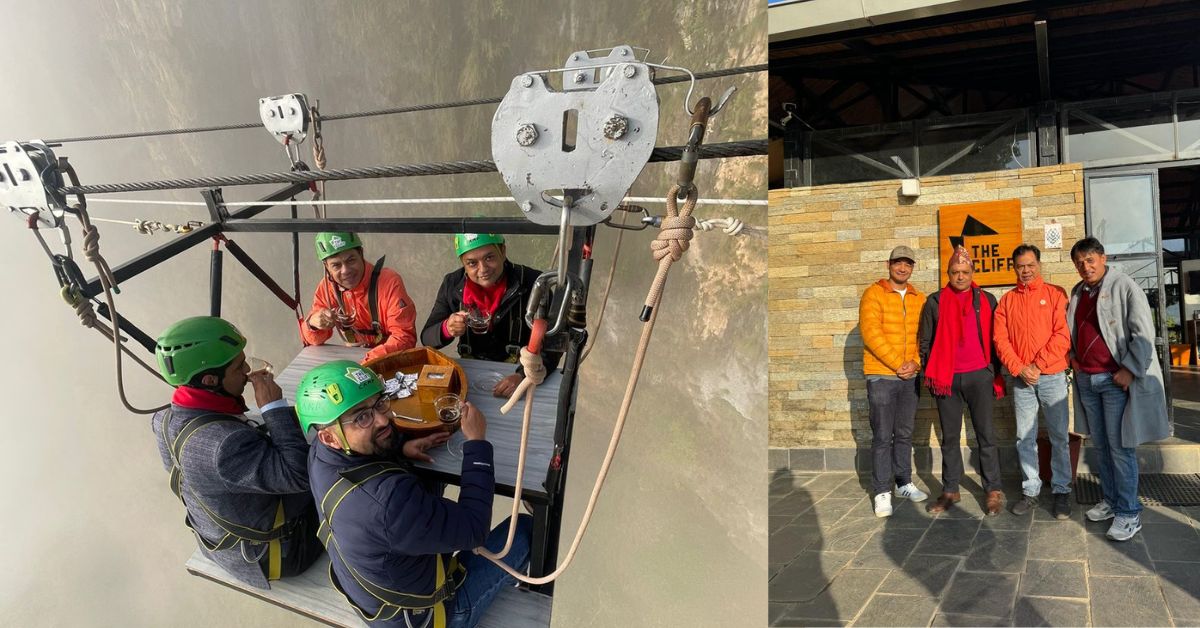 युवा नेता गगन थापाको एडभेन्चर मोह, द क्लिफ पुगेर स्काइ क्याफेको मज्जा